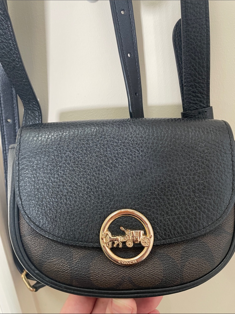 Coach Jade Mini Belt Shoulder Bag - Black Brown